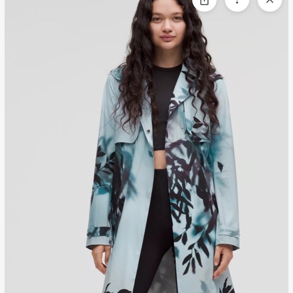 Lululemon Always There Trench Coat Misty Floral Blue 10 - Picture 2 of 13